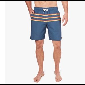 Fair Harbor Rainbow Three Stripe Anchor Men’s Swim Trunks Large